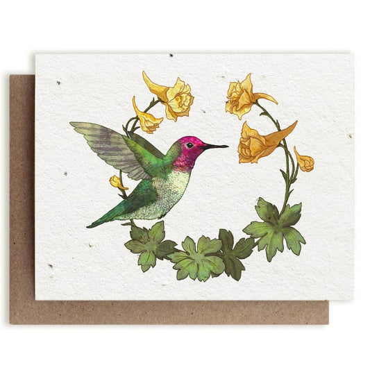 Anna's Hummingbird Plantable Seed Card